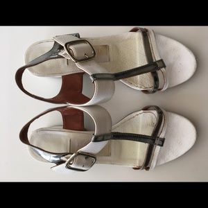 Lanvin white & silver sandals